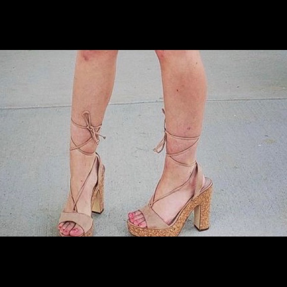 Shoe Dazzle Shoes - Tie up Sandal heels